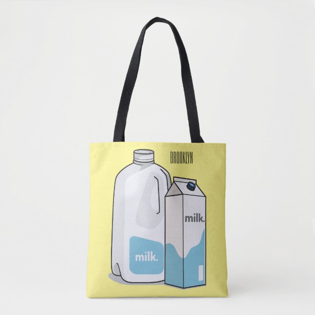 Bolso De Tela Ilustracion personalizado de leche (Anverso)