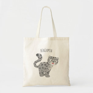 Bolso De Tela Ilustracion personalizado de leopardo de las nieve