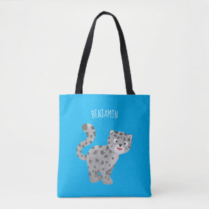 Bolso De Tela Ilustracion personalizado de leopardo de las nieve