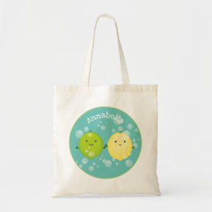 Bolso De Tela Ilustracion personalizado de lima de limón feliz