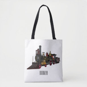 Bolso De Tela Ilustracion personalizado de locomotora de vapor