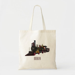 Bolso De Tela Ilustracion personalizado de locomotora de vapor