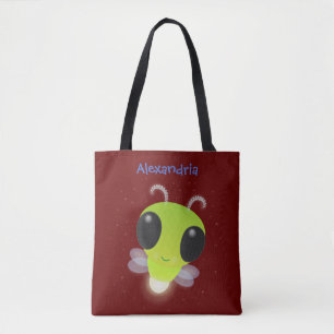 Bolso De Tela Ilustracion personalizado de luciérnaga con brillo