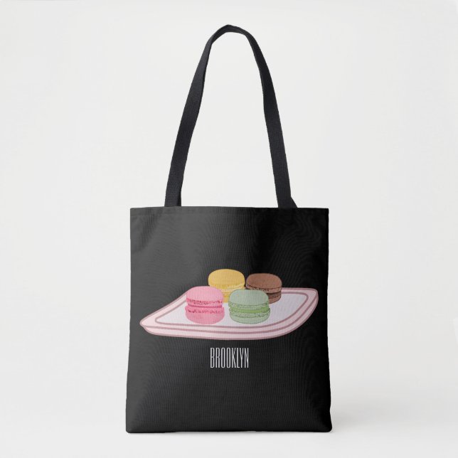 Bolso De Tela Ilustracion personalizado de Macaron (Anverso)