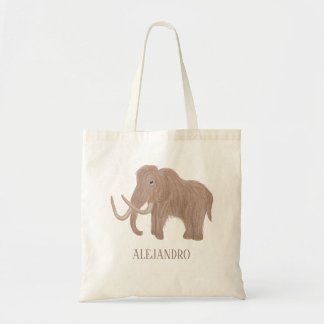 Bolso De Tela Ilustracion personalizado de mamut lana marrón (Frente)