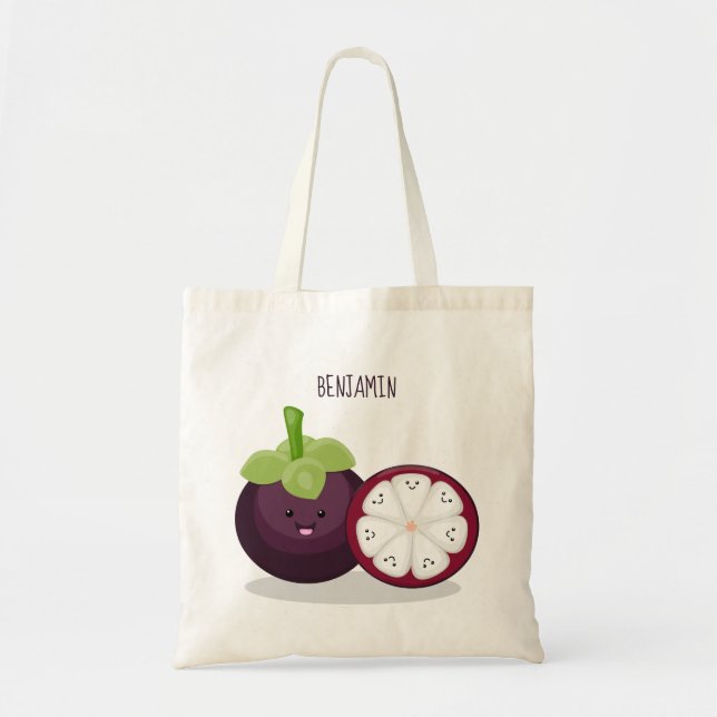 Bolso De Tela Ilustracion personalizado de mangostino morado (Frente)
