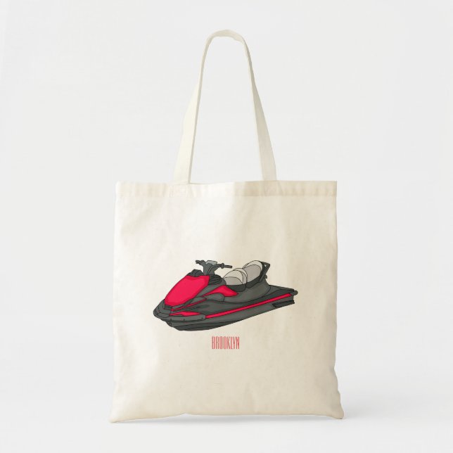 Bolso De Tela Ilustracion personalizado de moto acuática (Frente)