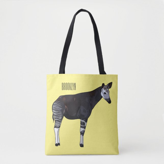 Bolso De Tela Ilustracion personalizado de Okapi (Anverso)