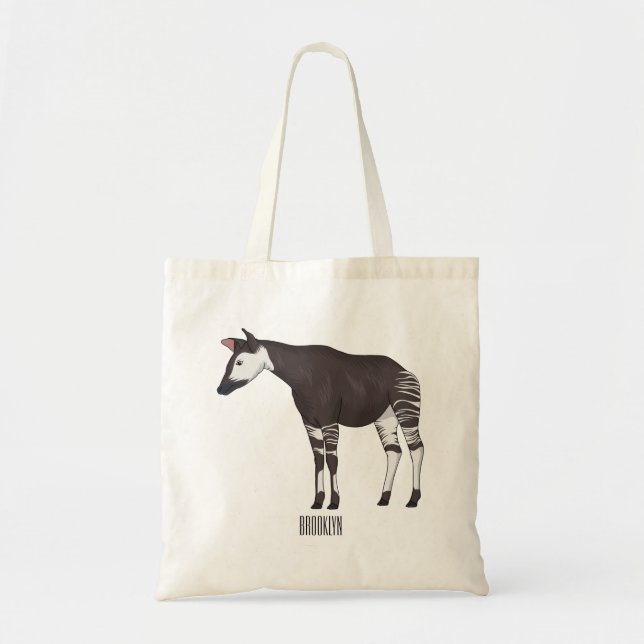 Bolso De Tela Ilustracion personalizado de Okapi (Frente)