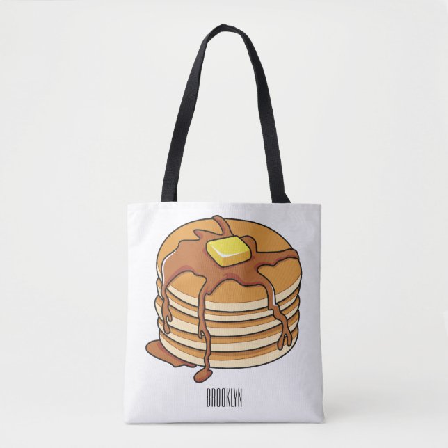 Bolso De Tela Ilustracion personalizado de panqueques (Anverso)