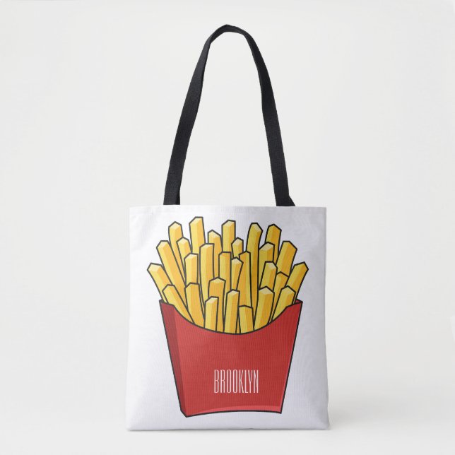 Bolso De Tela Ilustracion personalizado de patatas fritas (Anverso)