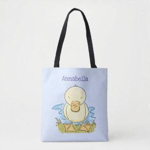 Bolso De Tela Ilustracion personalizado de pato amarillo