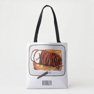 Bolso De Tela Ilustracion personalizado de pavo asado