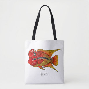 Bolso De Tela Ilustracion personalizado de peces cíclicos de cue