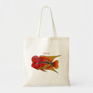Bolso De Tela Ilustracion personalizado de peces cíclicos de cue