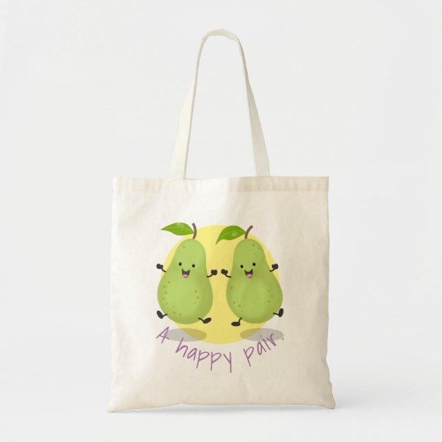 Bolso De Tela Ilustracion personalizado de peras puenteantes y a (Frente)