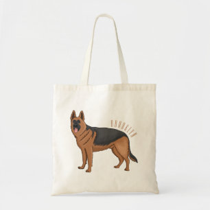Bolso De Tela Ilustracion personalizado de perro pastor alemán