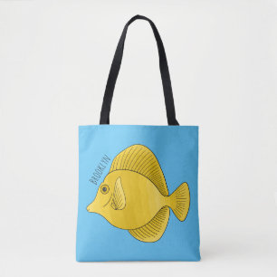 Bolso De Tela Ilustracion personalizado de pescado tango amarill