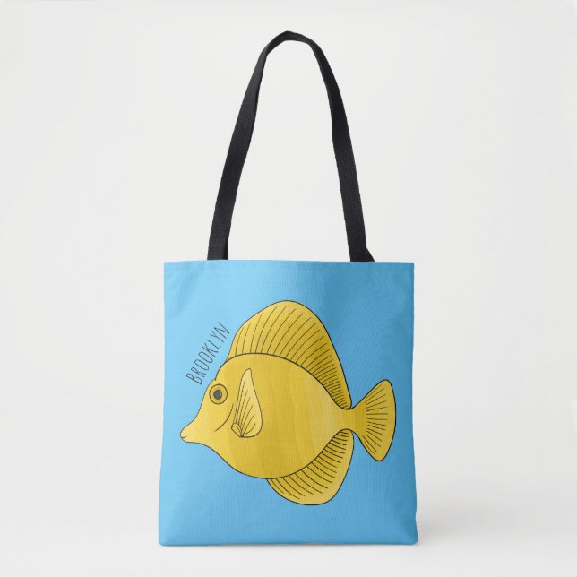 Bolso De Tela Ilustracion personalizado de pescado tango amarill (Anverso)