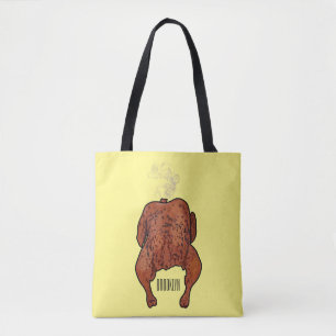 Bolso De Tela Ilustracion personalizado de pollo asado