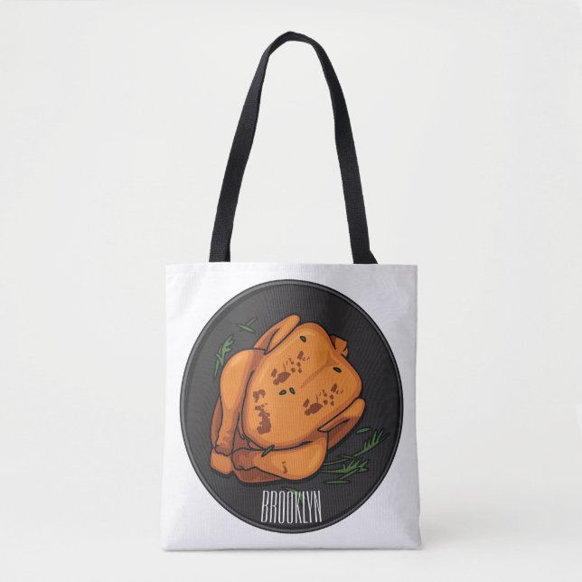 Bolso De Tela Ilustracion personalizado de pollo asado (Anverso)