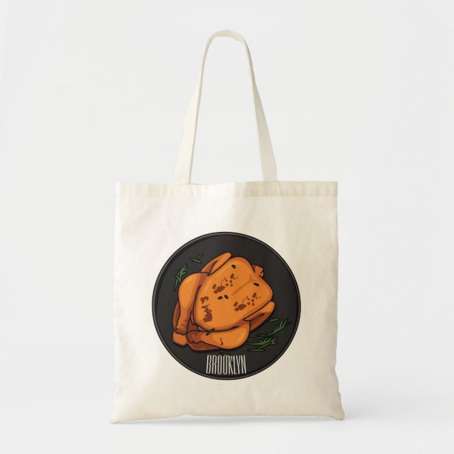 Bolso De Tela Ilustracion personalizado de pollo asado (Frente)