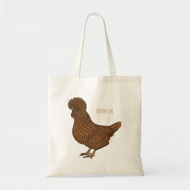 Bolso De Tela Ilustracion personalizado de pollo polaco Chamois (Frente)