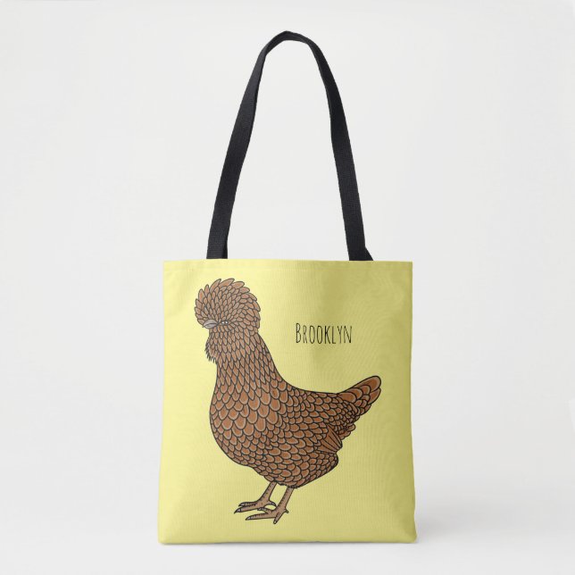 Bolso De Tela Ilustracion personalizado de pollo polaco Chamois (Anverso)