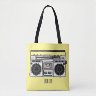 Bolso De Tela Ilustracion personalizado de radio