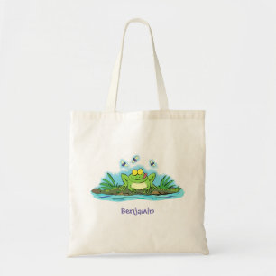 Bolso De Tela Ilustracion personalizado de rana verde dulce