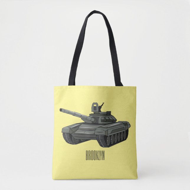Bolso De Tela Ilustracion personalizado de tanques (Anverso)