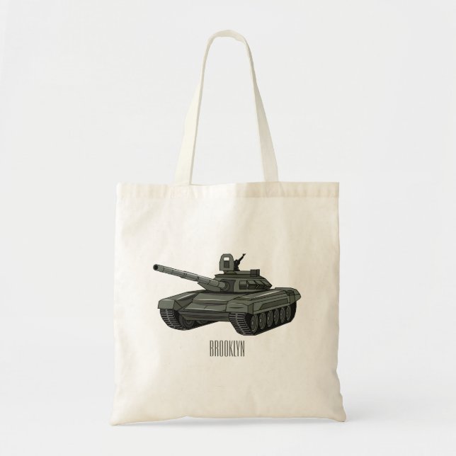 Bolso De Tela Ilustracion personalizado de tanques (Frente)