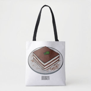 Bolso De Tela Ilustracion personalizado de tarta de Tiramisu