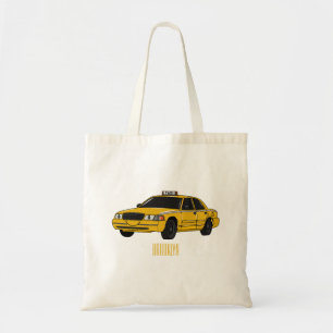 Bolso De Tela Ilustracion personalizado de taxi