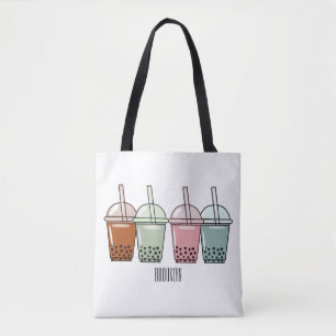 Bolso De Tela Ilustracion personalizado de té de burbujas