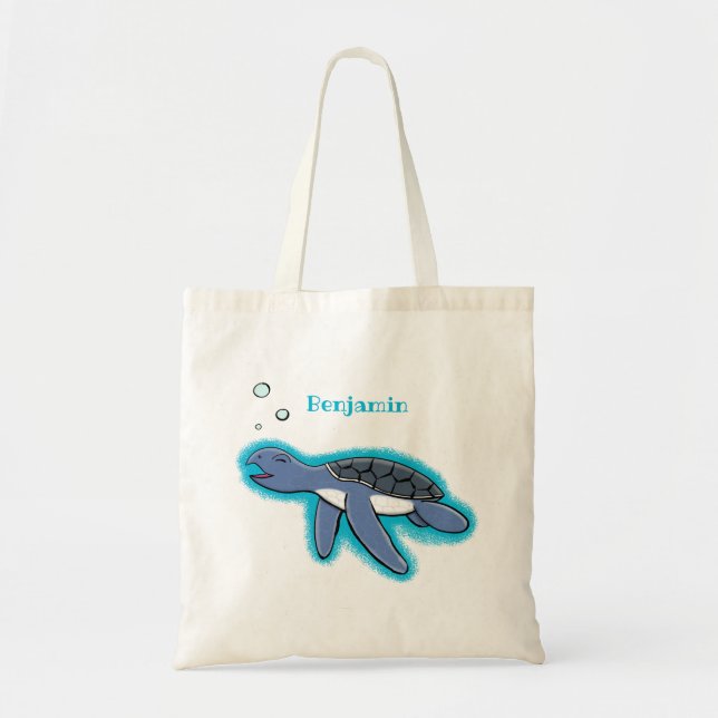 Bolso De Tela Ilustracion personalizado de tortuga marina de beb (Frente)