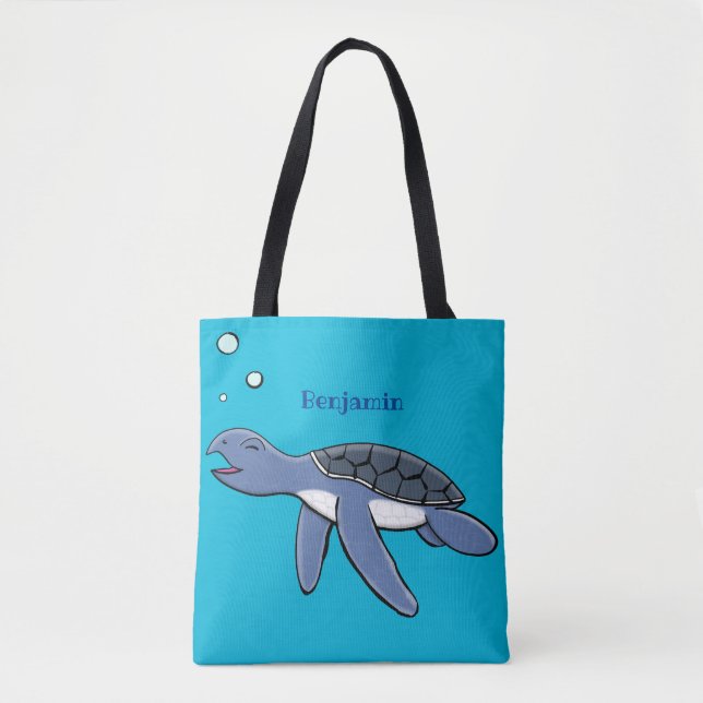Bolso De Tela Ilustracion personalizado de tortuga marina de beb (Anverso)