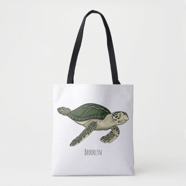 Bolso De Tela Ilustracion personalizado de tortugas marinas (Anverso)