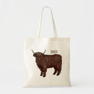 Bolso De Tela Ilustracion personalizado de vaca de Highland