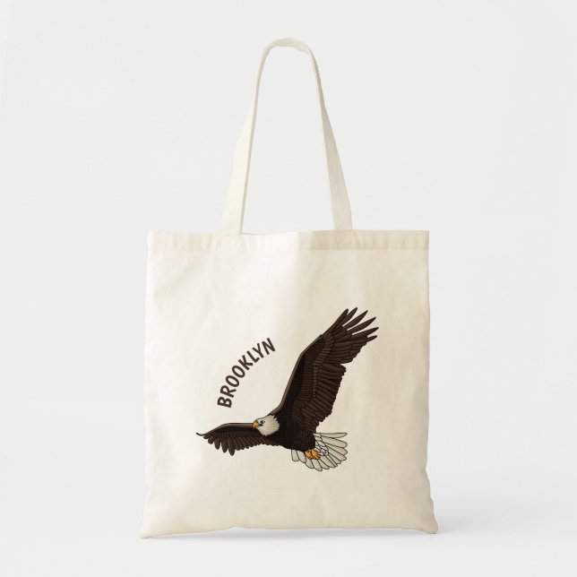 Bolso De Tela Ilustracion personalizado del águila calva (Frente)