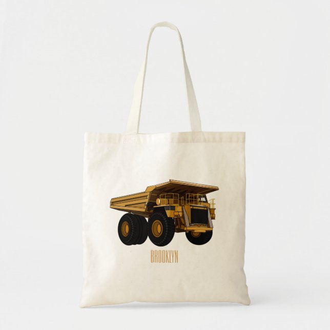 Bolso De Tela Ilustracion personalizado del camión de altura (Frente)