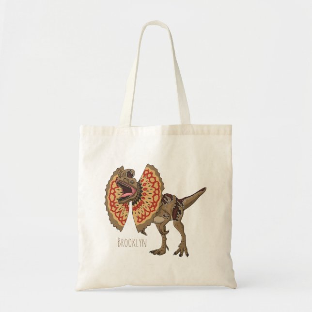 Bolso De Tela Ilustracion personalizado Dilophosaurus (Frente)