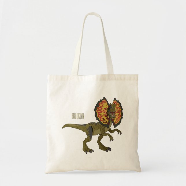 Bolso De Tela Ilustracion personalizado Dilophosaurus (Frente)
