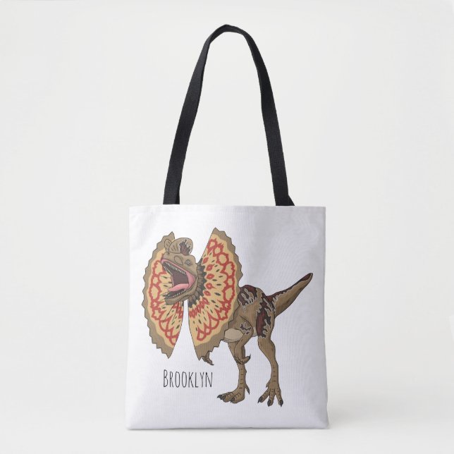 Bolso De Tela Ilustracion personalizado Dilophosaurus (Anverso)