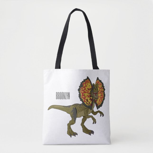 Bolso De Tela Ilustracion personalizado Dilophosaurus (Anverso)