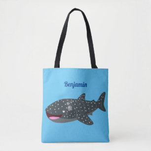 Bolso De Tela Ilustracion personalizado feliz de tiburón ballena