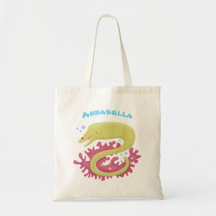 Bolso De Tela Ilustracion personalizado gracioso de moray verde