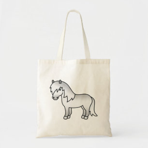 Bolso De Tela Ilustracion Personalizado Gray Shetland Pony Cute