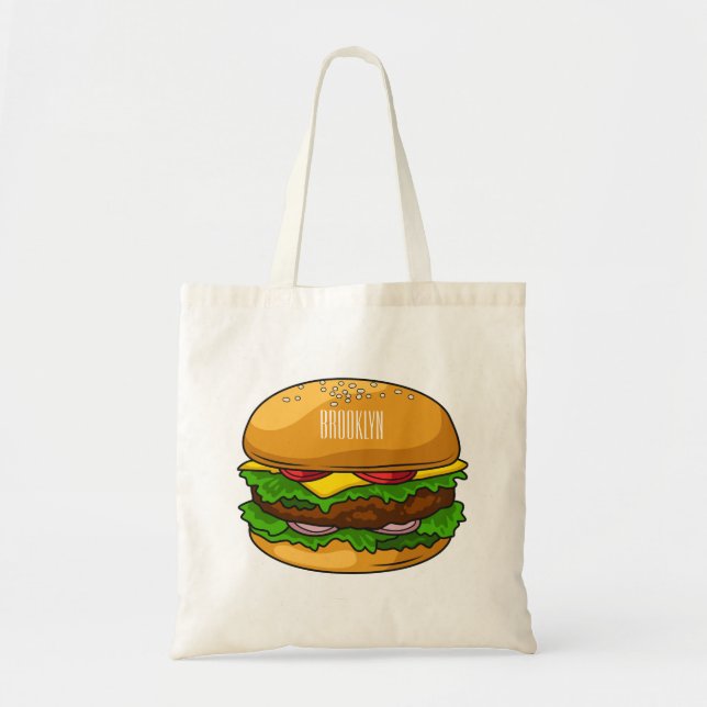 Bolso De Tela Ilustracion personalizado Hamburger (Frente)