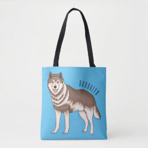 Bolso De Tela Ilustracion personalizado husky siberiano